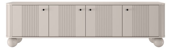 Szafka RTV Vesper 4D 187 cm - kaszmir / czarne uchwyty / nogi kule