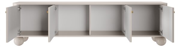 Szafka RTV Vesper 4D 187 cm - kaszmir / złote uchwyty / nogi kule