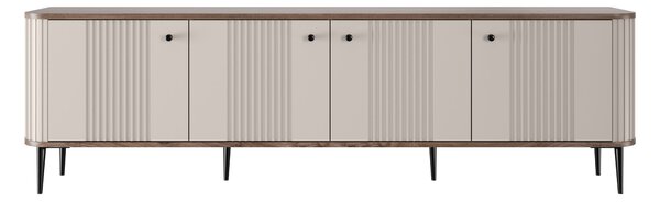 Szafka RTV Vesper 4D 187 cm - kaszmir / orzech / czarne nogi