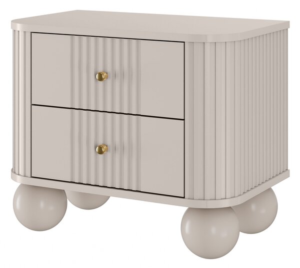 Zestaw szafek nocnych Vesper 56 cm - kaszmir / złote uchwyty / nogi kule