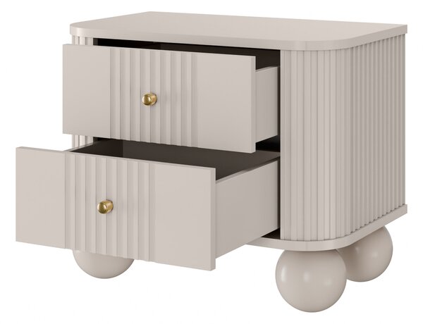 Zestaw szafek nocnych Vesper 56 cm - kaszmir / złote uchwyty / nogi kule