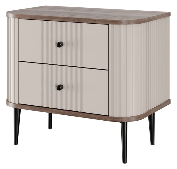 Zestaw szafek nocnych Vesper 56 cm - kaszmir / orzech / czarne nogi