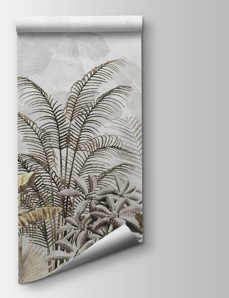 Fototapeta Tropikalne liście w delikatnej sylwetce, Fototapety design, Popularne Fototapety, u71284 - Tapeko.pl
