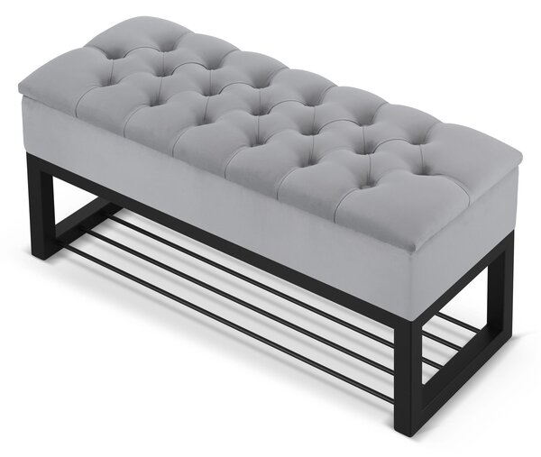 Pikowana pufa ze schowkiem LOFT - Blanca