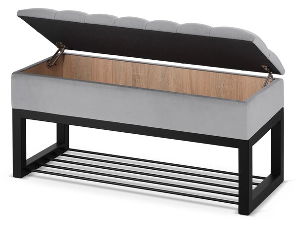 Pikowana pufa ze schowkiem LOFT - Blanca