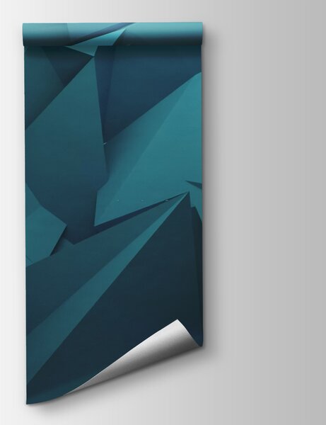 Fototapeta Niebieskie kształty wielokątne, Fototapety 3d z figurami, Popularne Fototapety, u71598 - Tapeko.pl