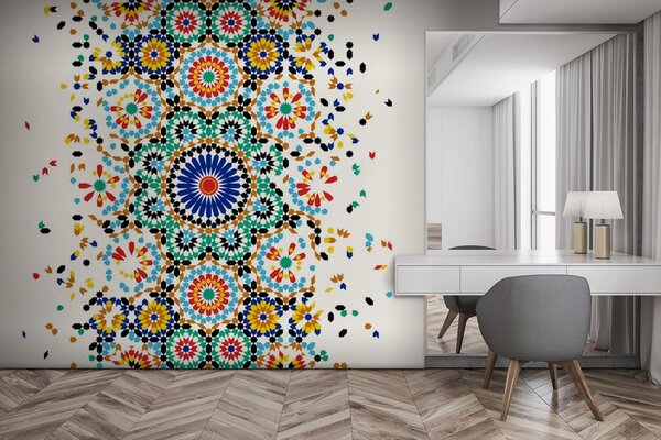 Fototapeta Kolorowy wzór na białym tle, Fototapety design, Popularne Fototapety, u71921 - Tapeko.pl