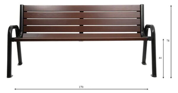 Stalowa ławka parkowa palisander C1-E59