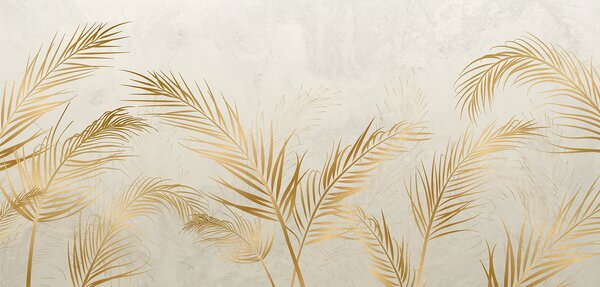 Fototapeta Eleganckie liście palmowe na neutralnym tle, Fototapety Liście, Popularne Fototapety, u72114 - Tapeko.pl