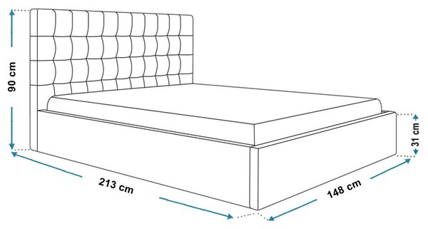 Podwójne łóżko z pojemnikiem 140x200 C4-H82