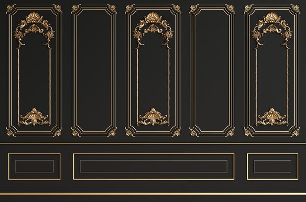 Fototapeta Eleganckie czarne panele z ozdobnymi akcentami, Fototapety design, Popularne Fototapety, u72623 - Tapeko.pl