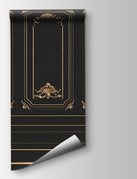 Fototapeta Eleganckie czarne panele z ozdobnymi akcentami, Fototapety design, Popularne Fototapety, u72623 - Tapeko.pl