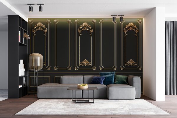 Fototapeta Eleganckie czarne panele z ozdobnymi akcentami, Fototapety design, Popularne Fototapety, u72623 - Tapeko.pl