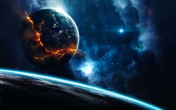 Fototapeta Planeta z pęknięciem w ziemi, Fototapety design, Popularne Fototapety, u72641 - Tapeko.pl