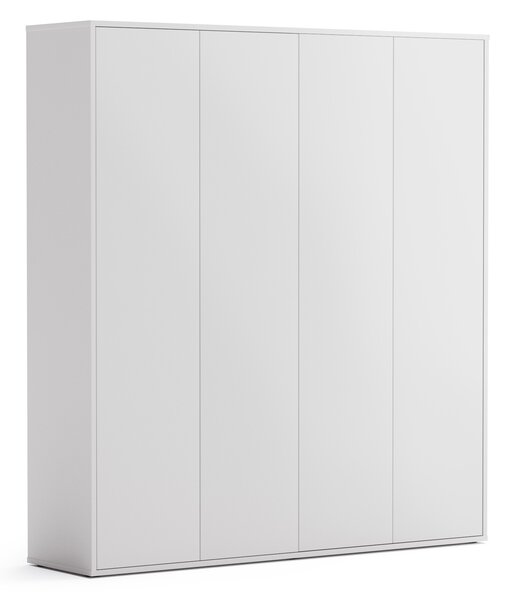 Szafa biurowa na dokumenty BLOCK, 4 drzwi, 1600 × 400 × 1748 mm, biały