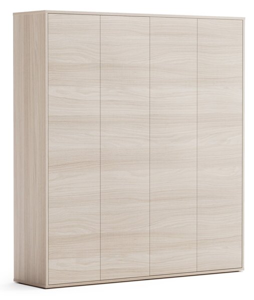 Szafa biurowa na dokumenty BLOCK, 4 drzwi, 1600 × 400 × 1748 mm, dąb naturalny