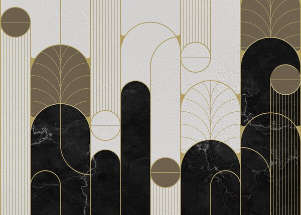 Fototapeta Czarno-biały design w stylu art deco, Fototapety Marmur, Popularne Fototapety, u73101 - Tapeko.pl