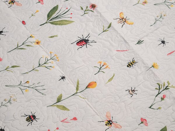 Narzuta na łóżko INSECTA, kremowy Rozmiar: 170 x 210 cm