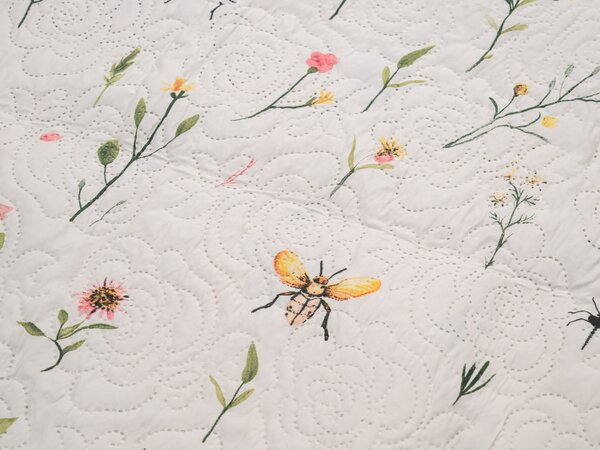 Narzuta na łóżko INSECTA, kremowy Rozmiar: 170 x 210 cm
