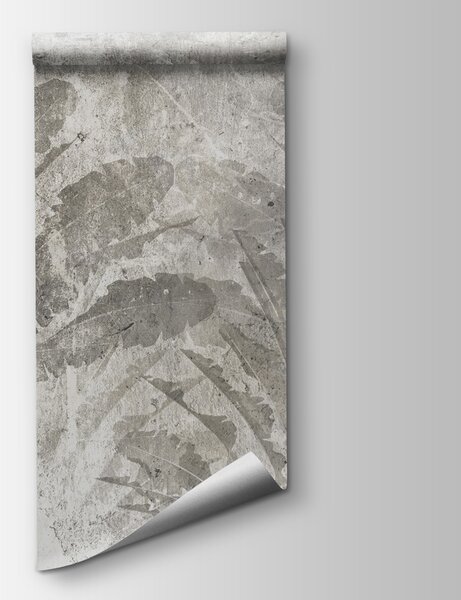 Fototapeta Szare i białe tło z liśćmi, Fototapety 3d, Popularne Fototapety, u73885 - Tapeko.pl
