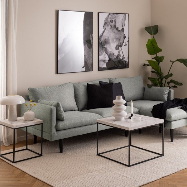 Biały stolik z blatem w dekorze marmuru 60x60 cm Barossa – Actona