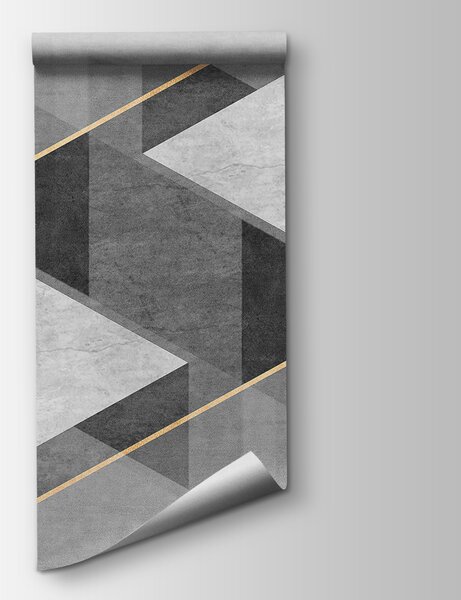 Fototapeta Szaro-biały geometryczny wzór, Fototapety 3d z figurami, Popularne Fototapety, u74080 - Tapeko.pl