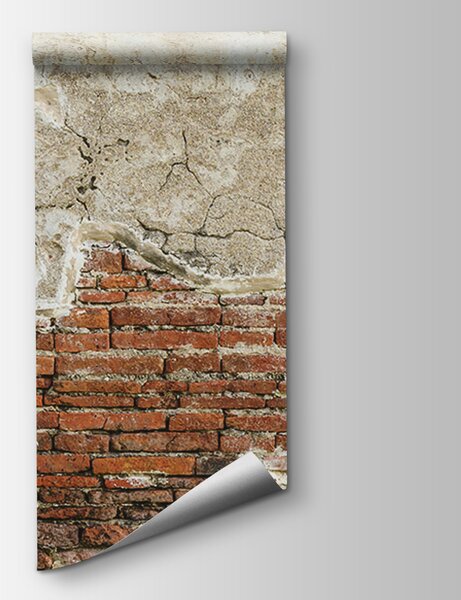 Fototapeta Ceglana ściana z cementową ścianą, Fototapety Faktury, Popularne Fototapety, u74256 - Tapeko.pl