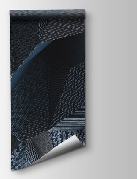 Fototapeta Geometryczne fale w odcieniach niebieskiego, Fototapety 3d z figurami, Popularne Fototapety, u74292 - Tapeko.pl