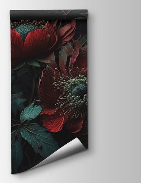 Fototapeta Ciemne kwiaty w nastrojowym otoczeniu, Fototapety 3d z kwiatami, Popularne Fototapety, u75403 - Tapeko.pl