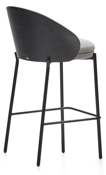 Czarno-szary hoker (wysokość siedziska 65 cm) Eamy – Kave Home