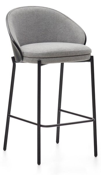 Czarno-szary hoker (wysokość siedziska 65 cm) Eamy – Kave Home