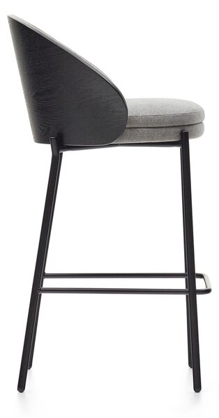 Czarno-szary hoker (wysokość siedziska 65 cm) Eamy – Kave Home
