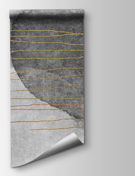 Fototapeta Szaro-biały obraz z pomarańczowymi liniami, Fototapety design, Popularne Fototapety, u78579 - Tapeko.pl
