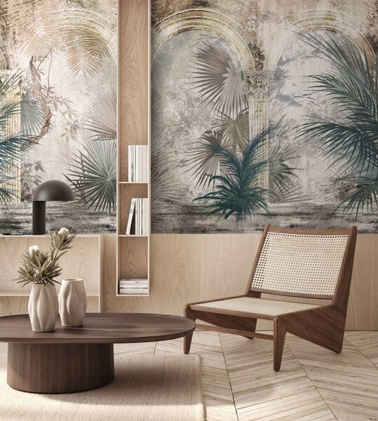 Fototapeta Malowanie palm i kolumn, Fototapety Dżungla, Popularne Fototapety, u78667 - Tapeko.pl