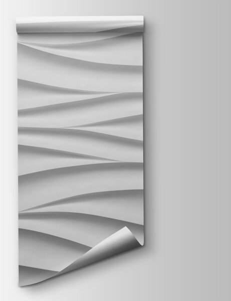 Fototapeta Biała ściana z falistymi liniami, Fototapety 3d, Popularne Fototapety, u79539 - Tapeko.pl