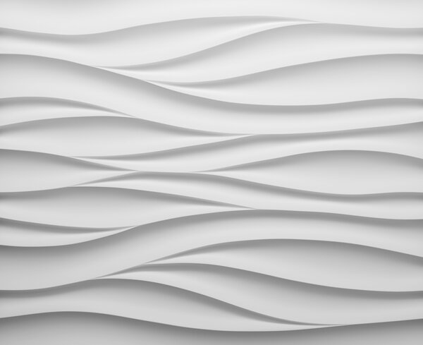 Fototapeta Biała ściana z falistymi liniami, Fototapety 3d, Popularne Fototapety, u79539 - Tapeko.pl