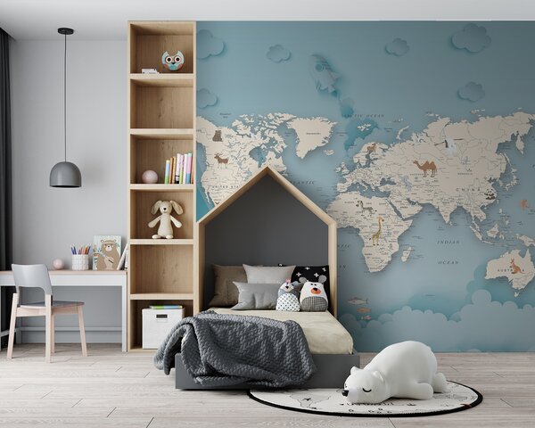 Fototapeta Mapa świata, Fototapety Dziecięce, Popularne Fototapety, u79831 - Tapeko.pl