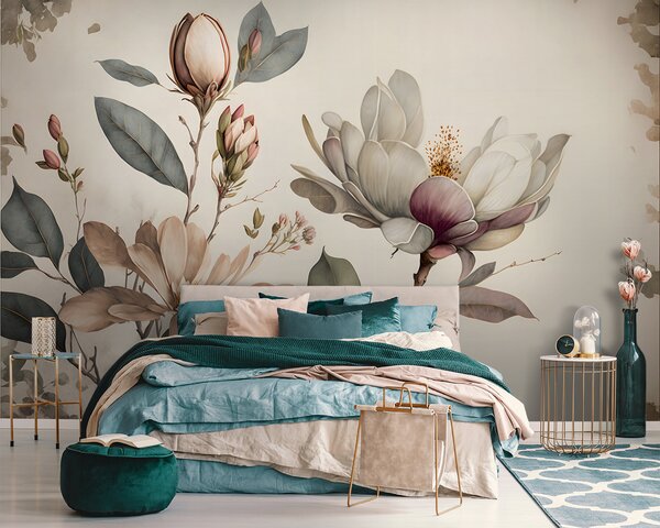 Fototapeta Elegancka magnolia kwitnie w delikatnych odcieniach, Fototapety Kwiaty, Popularne Fototapety, u93020 - Tapeko.pl