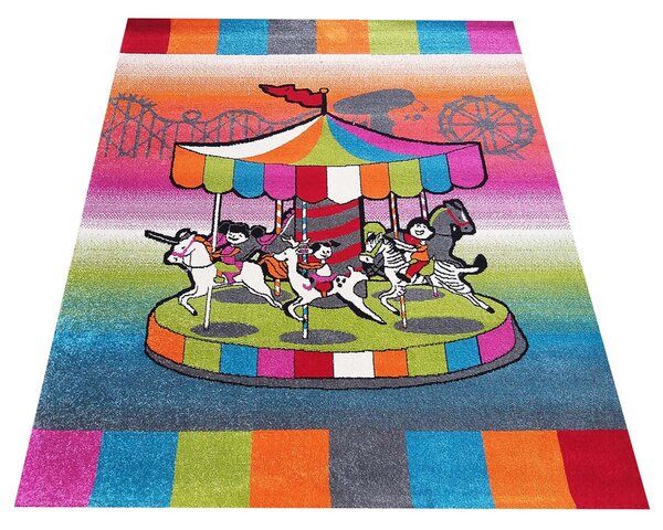 Różowy dywan dla dziewczynki z karuzelą - Abizo