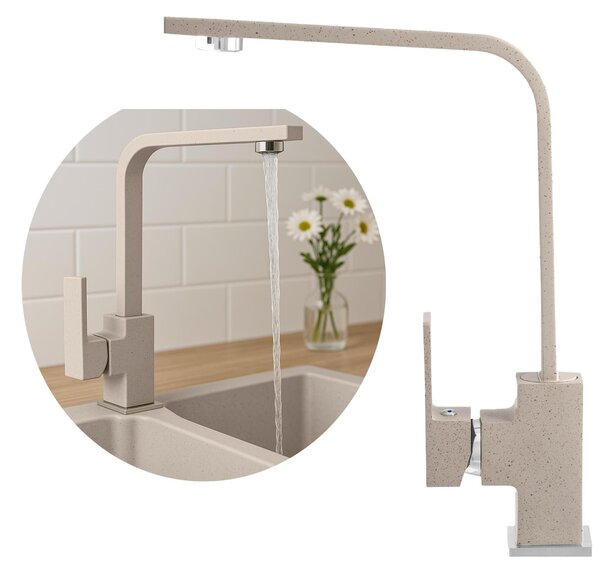 Granitan | PERRO – bateria kuchenna – prostoktny ksztat – beowa – bateria – elegancki wygld