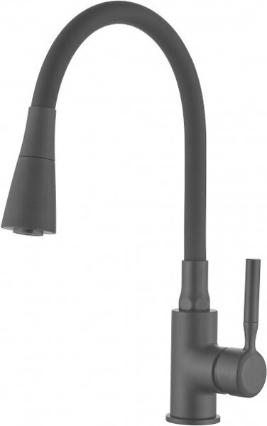 Invena Pogo Plus Czarna Bateria zlewozmywakowa Jednouchwytowa z Elastyczn Wylewk dwufunkcyjn, Kod BZ-80-P04