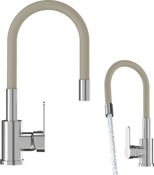 Granitan | GRADO – bateria kuchenna – elastyczny wylew – obrót o 360° – beowa – gowica ceramiczna