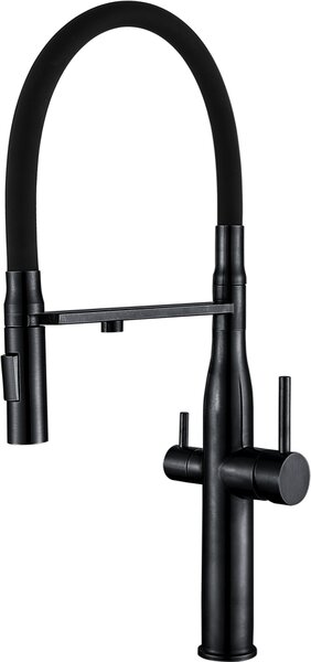 Bateria kuchenna WEZER LUX4-01-BLACK z podczeniem do filtra wody - 2 rodzaje strumienia