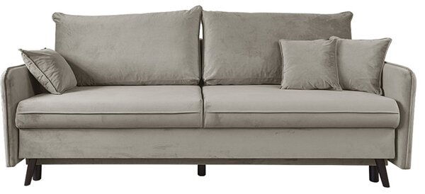 Sofa VOLIO 3 osobowa Beżowa funkcja spania pojemnik na pościel hydrofobowa