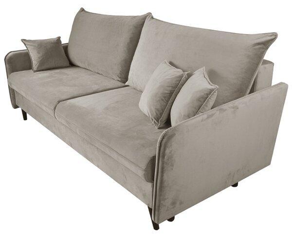 Sofa VOLIO 3 osobowa Beżowa funkcja spania pojemnik na pościel hydrofobowa