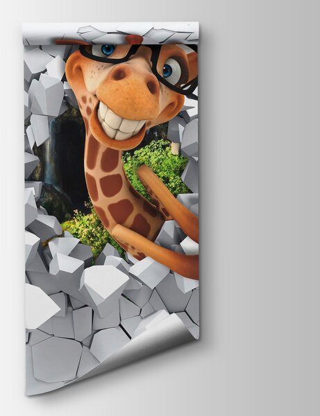 Fototapeta Postać z kreskówki Żyrafa w okularach, Fototapety Dziecięce, Popularne Fototapety, u93624 - Tapeko.pl
