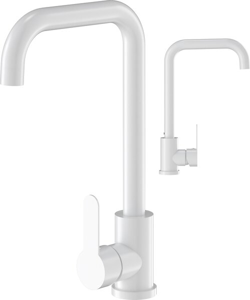 Granitan | STEEL – bateria kuchenna – obrót o 360° – biaa – stal nierdzewna – gowica ceramiczna