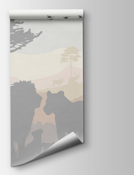 Fototapeta Grupa zwierząt w krajobrazie, Fototapety Dziecięce, Popularne Fototapety, u93761 - Tapeko.pl