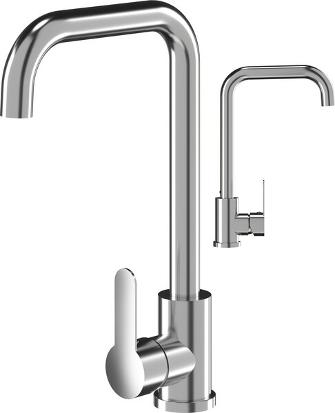 Granitan | STEEL – bateria kuchenna – obrót o 360° – chrom – stal nierdzewna – gowica ceramiczna