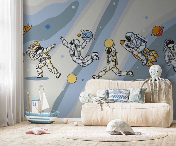Fototapeta Grupa astronautów w przestrzeni kosmicznej, Fototapety Dziecięce, Popularne Fototapety, u93828 - Tapeko.pl